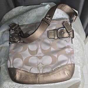 Coach Rare Metallic Soho Bucket Bag with Convertible Strap Looks and Feels New